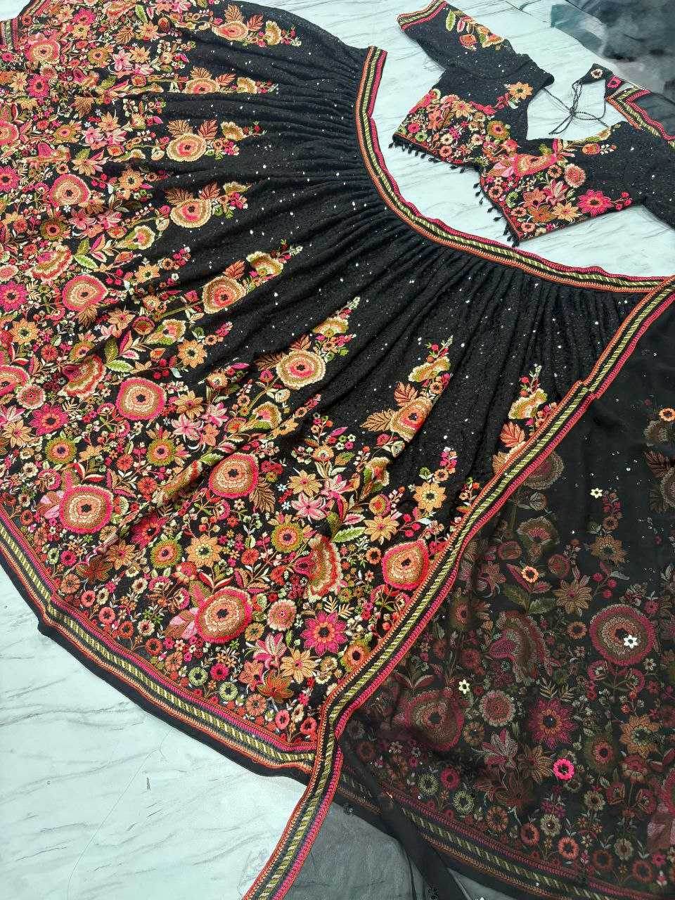 Georgette Embroidered Lehenga - MYLUXURY LANE ENTERPRISE